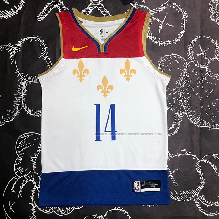 Camiseta New Orleans Pelicans Brandon Ingram NO 14 Ciudad 2020-21 Blanco